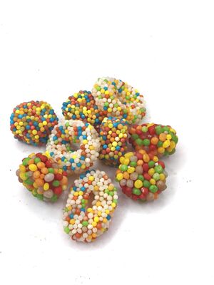 Variedad de gomas de colores con múltiples sabores de frutas: bocadillos de soja suaves y masticados
