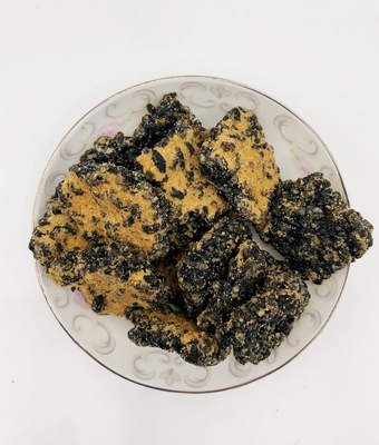 Guoba de oro negro yema de huevo salada y hilo de cerdo sabor a galletas de arroz mezcla de arroz crujiente corteza de arroz frito