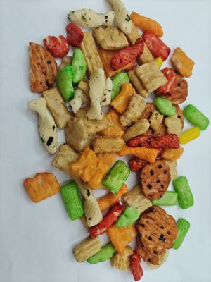 Aromas originales personalizados Arroz mezclado galletas Variedad de paquete en masa Embalaje con ingredientes de aceite
