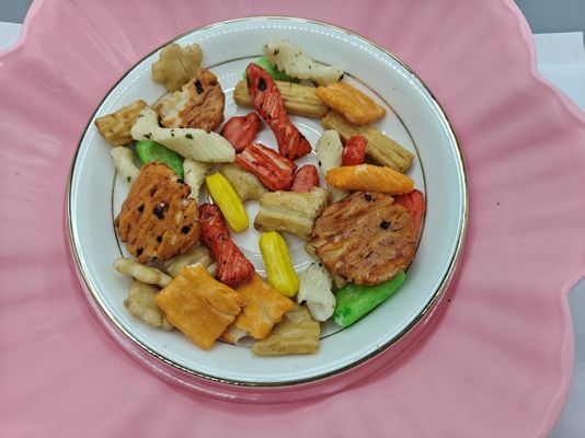 Aromas originales personalizados Arroz mezclado galletas Variedad de paquete en masa Embalaje con ingredientes de aceite