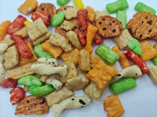 Aromas originales personalizados Arroz mezclado galletas Variedad de paquete en masa Embalaje con ingredientes de aceite