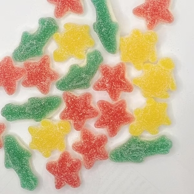 Caramelos de goma de colores con sabor a fruta