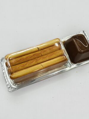 Chips de chocolate gourmet con 22% de sólidos de cacao y sal rosa del Himalaya en bolso doble de sello de cáscara