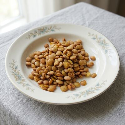 Bocadillos de edamame recubiertos de búfalo con intenso sabor a búfalo, edamame sin cáscara crujiente y alto contenido de proteína vegetal