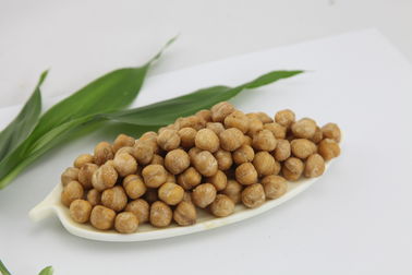 Los garbanzos condimentados curruscantes salados asaron las vitaminas Cotained del bocado con los certificados