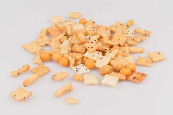 Mezcla de galletas de arroz con sabor a chile certificadas BRC con cacahuetes - Snack Munchines
